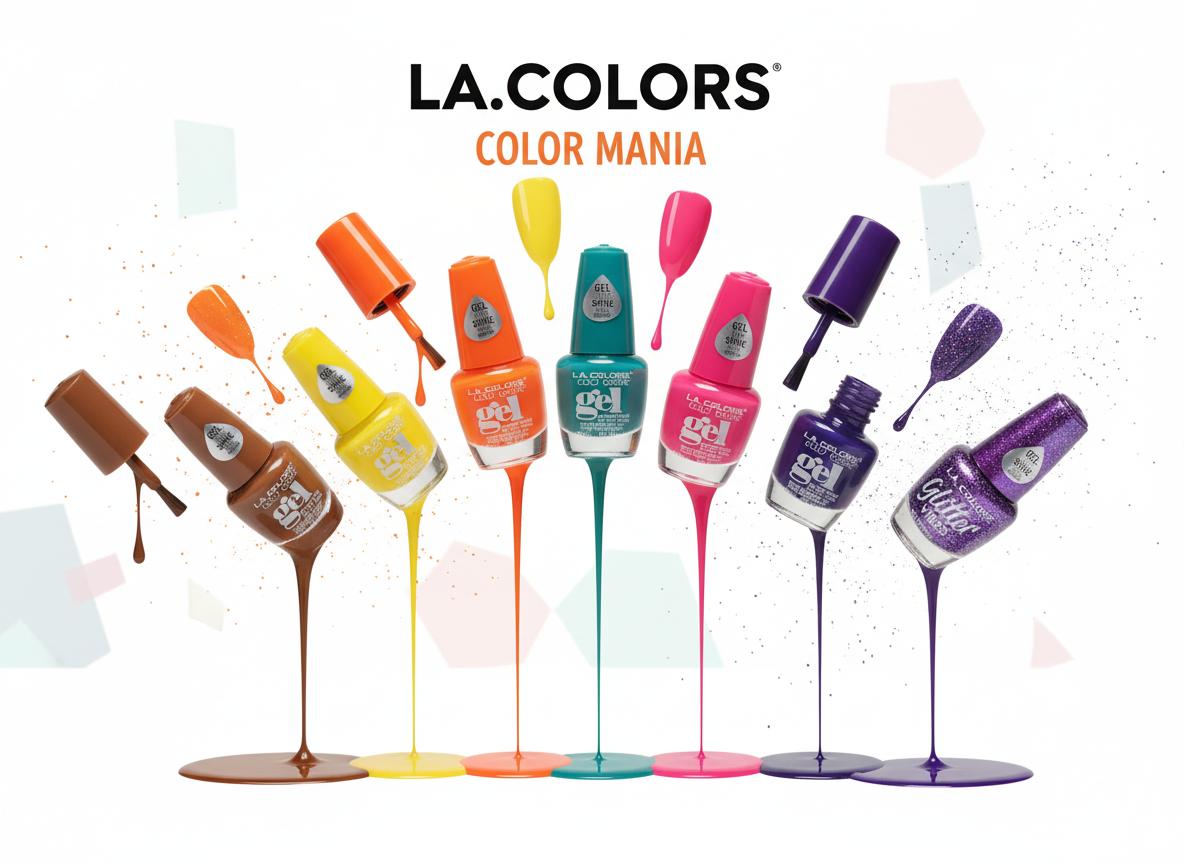 L.A. Colors Extreme Shine Gel Like Nail Polish Value Bundle – High Gloss, Long Lasting, Chip Resistant, No UV Needed