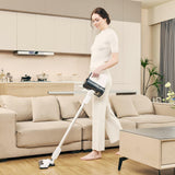 Amazon Basics Cordless Stick Vacuum Cleaner, Lightweight (5 lbs), Powerful Suction for Carpet and Hardwood Floors in Small/Medium-Sized Rooms, 0.4L Dust Cup, 250W, White