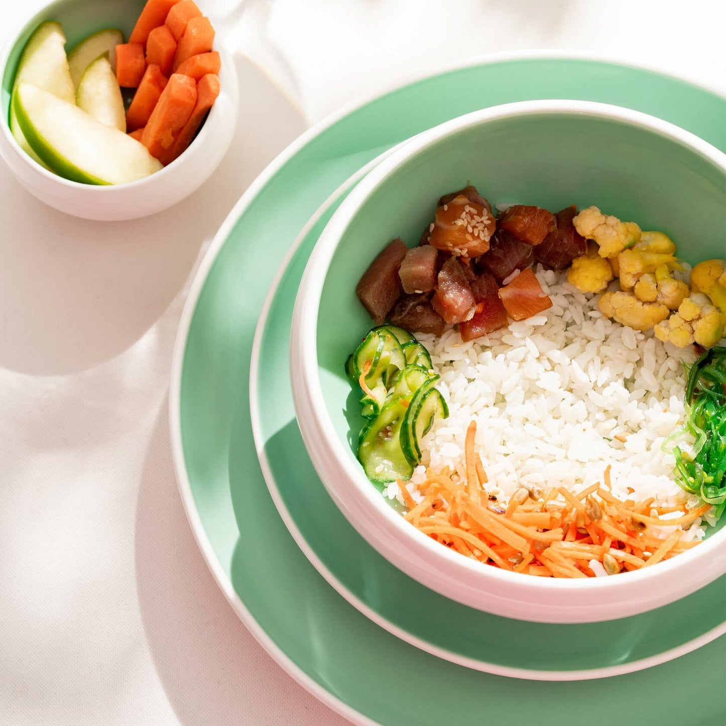 Porcelain Salad Bowls 7.2 x 3 in. Set Of 4 - Serving Bowl for Soup, Dessert, Ice Cream. Stackable Bowls for Oatmeal - Microwave, Oven, and Dishwasher Safe, Scratch Resistant 37 oz (Lusite Green)