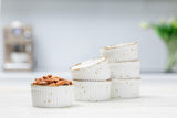Porcelain Ramekins 6oz, Set of 6 - Creme Brulee Ramekins Oven Safe, Porcelain Ramekin Bowls for Custard, Lava Cakes, Pudding, Flan, Mini Desserts, Jam and Ice Cream, Single Mini Bowls. 3.5 x 1.7 in