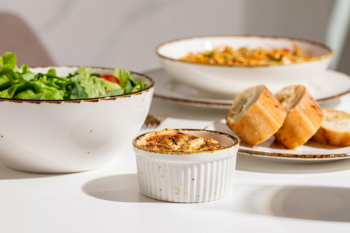 Porcelain Ramekins 6oz, Set of 6 - Creme Brulee Ramekins Oven Safe, Porcelain Ramekin Bowls for Custard, Lava Cakes, Pudding, Flan, Mini Desserts, Jam and Ice Cream, Single Mini Bowls. 3.5 x 1.7 in