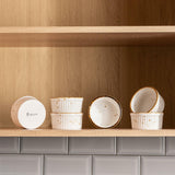 Porcelain Ramekins 6oz, Set of 6 - Creme Brulee Ramekins Oven Safe, Porcelain Ramekin Bowls for Custard, Lava Cakes, Pudding, Flan, Mini Desserts, Jam and Ice Cream, Single Mini Bowls. 3.5 x 1.7 in