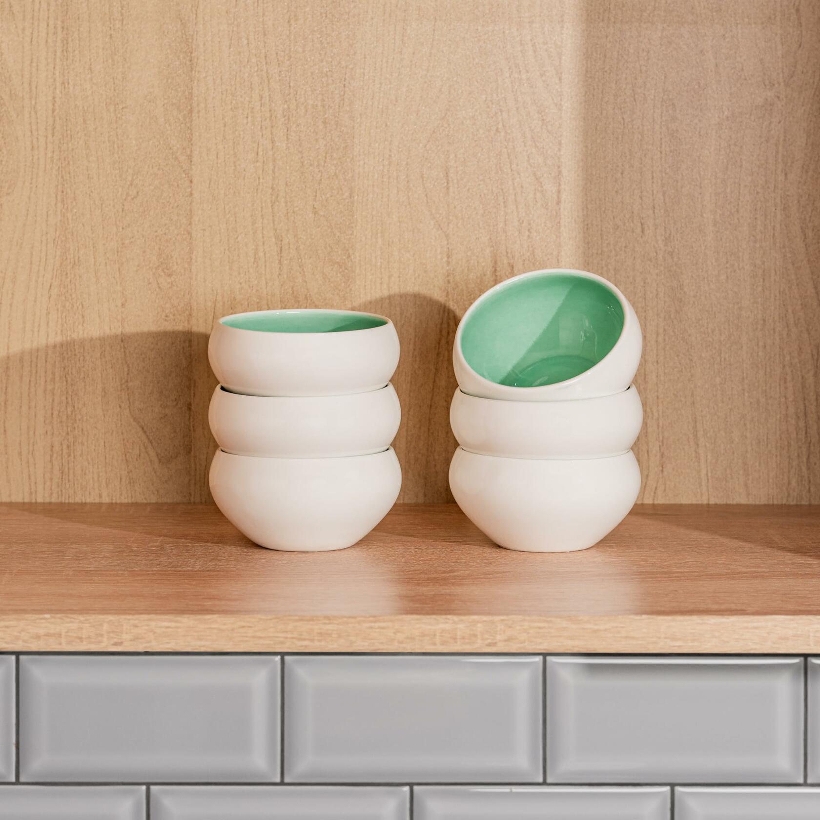 Porcelain Ramekins Set of 6 - for Creme Brulee, Baking, Souffle, Lava Cakes, Pudding. Custard Cups for Baking and Dipping. Microwave, Oven, and Dishwasher Safe, Scratch Resistant. 3.8 x 1.9 in - 5oz