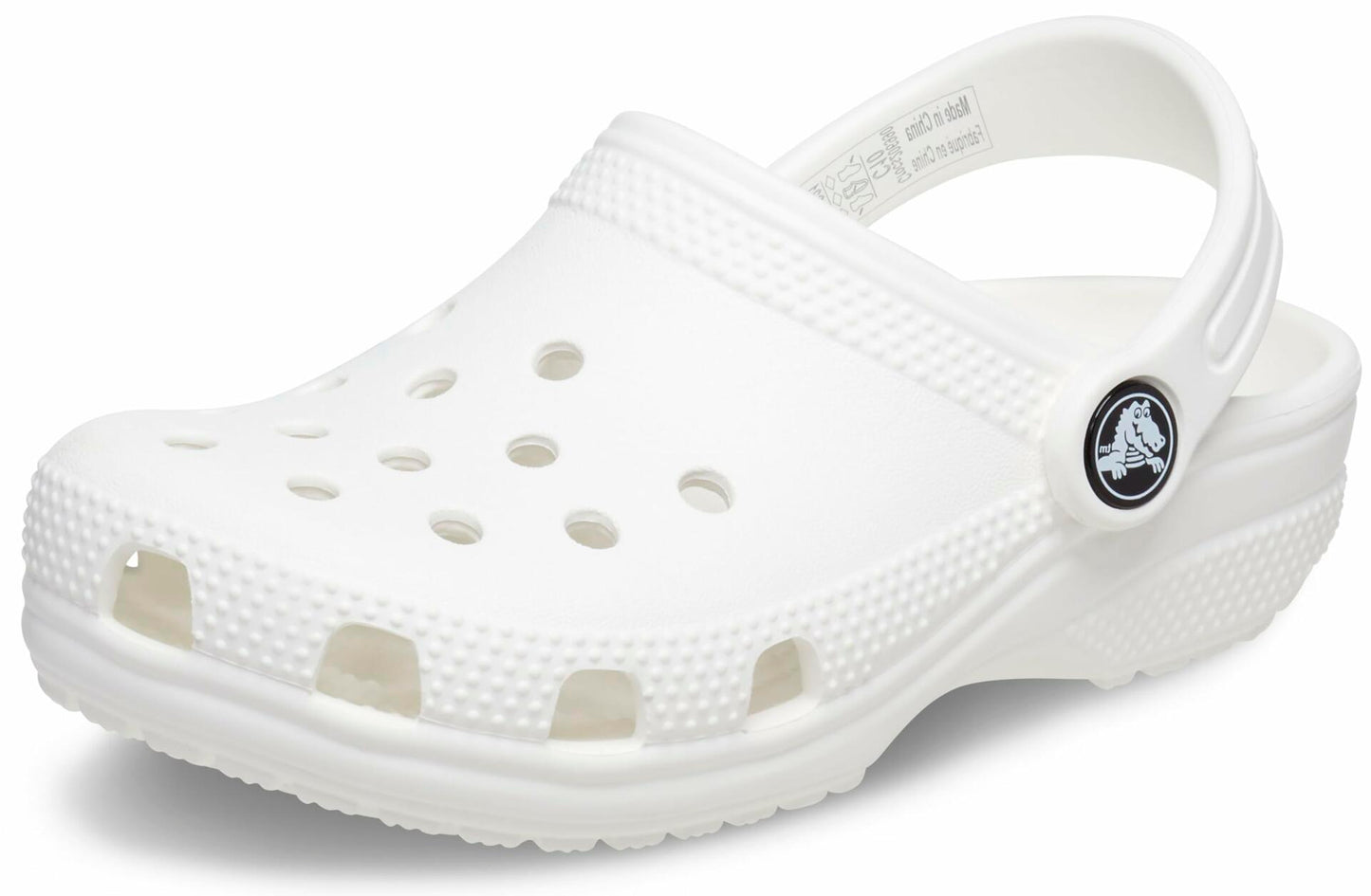 Crocs Unisex-Child Classic Clogs, White/White, 1 Little Kid