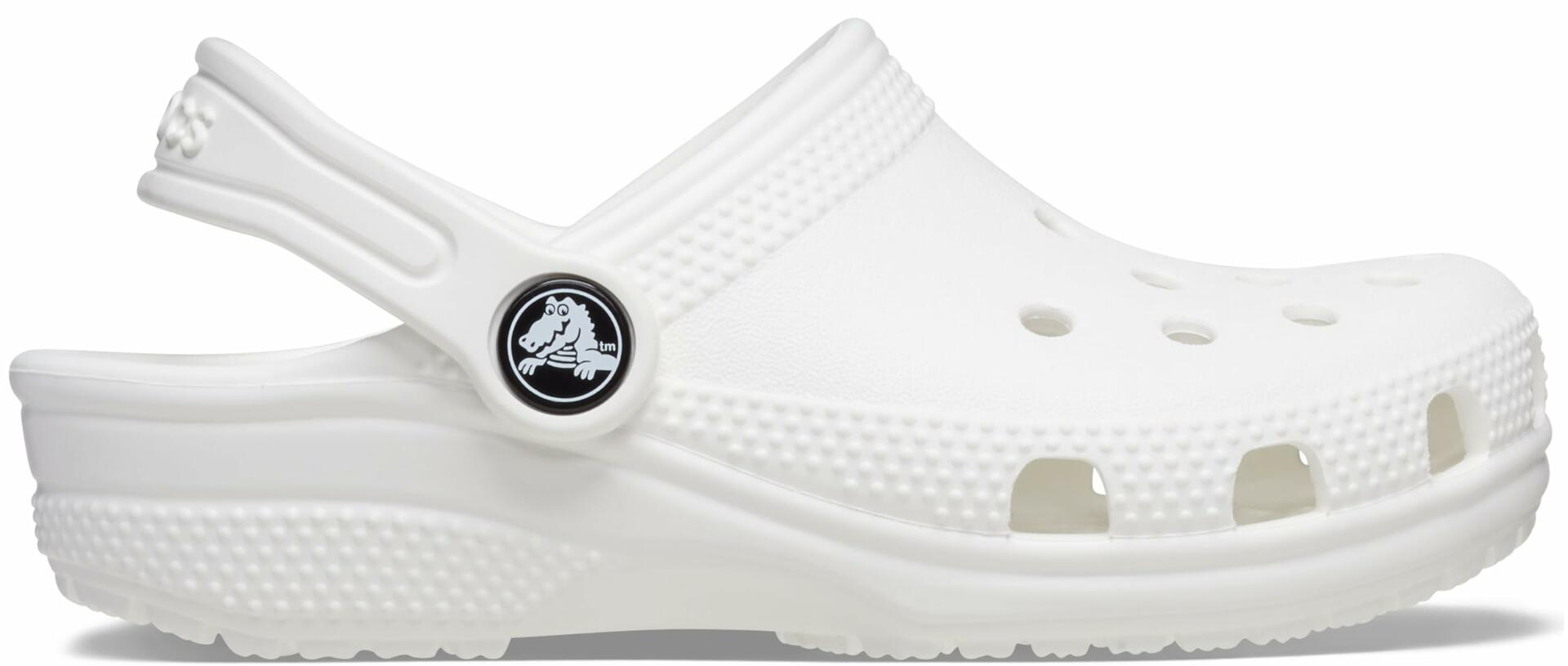 Crocs Unisex-Child Classic Clogs, White/White, 1 Little Kid