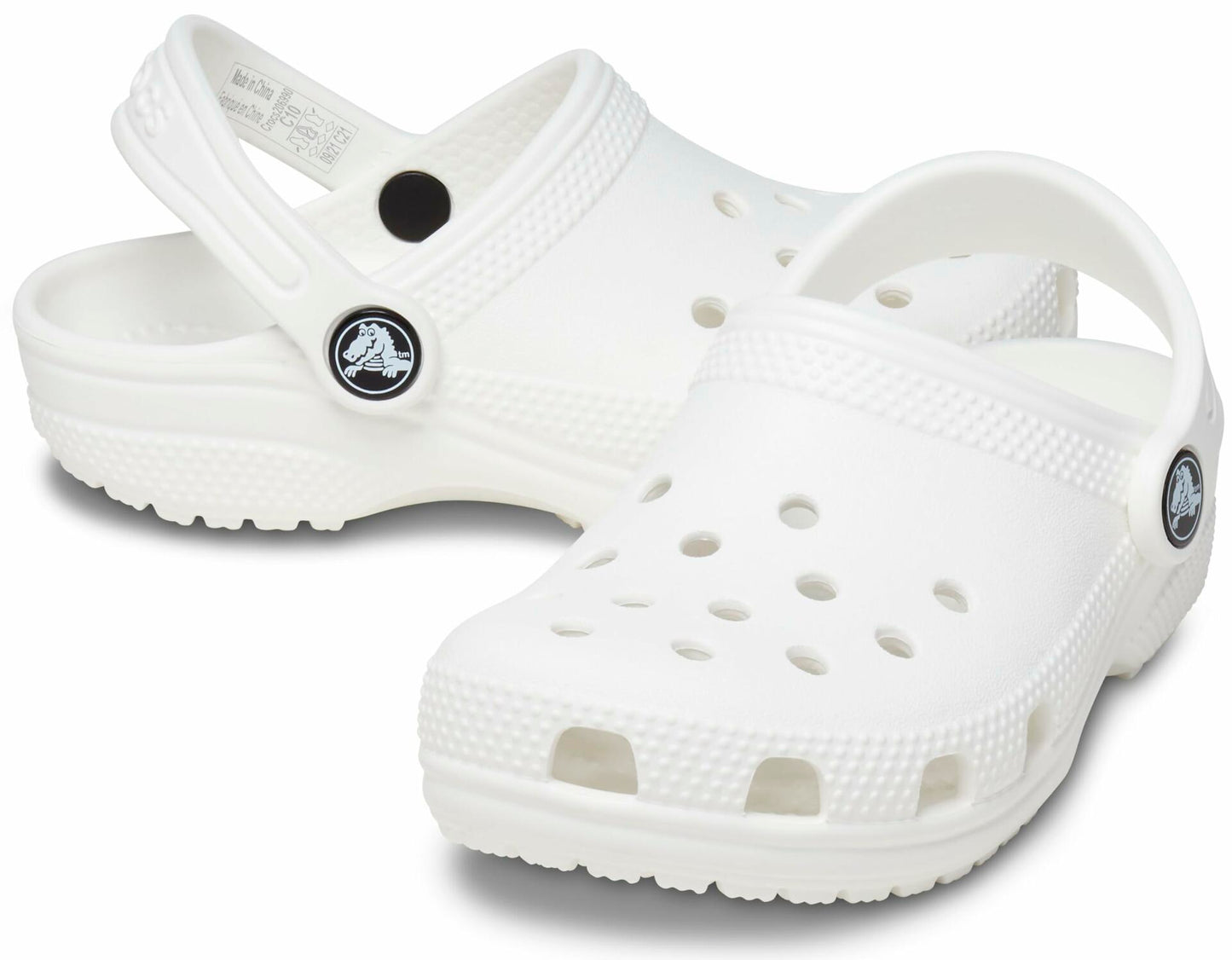 Crocs Unisex-Child Classic Clogs, White/White, 1 Little Kid