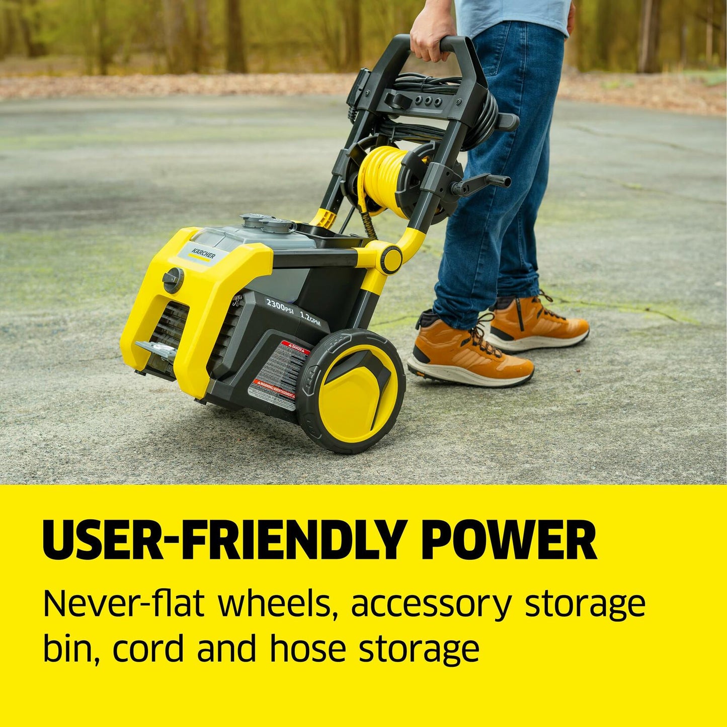 Karcher K2300PS 2300 PSI 1.2 GPM Electric Power Pressure Washer with Turbo, 15°, 40°, & Soap Nozzles