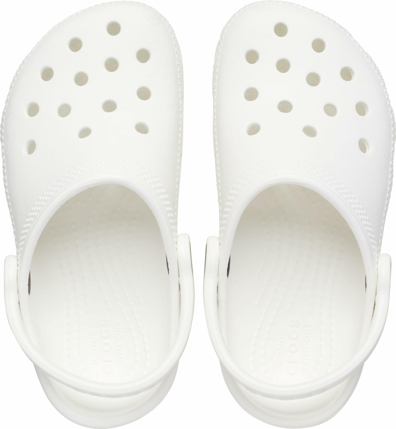 Crocs Unisex-Child Classic Clogs, White/White, 4 Big Kid
