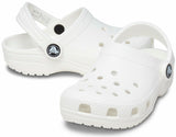 Crocs Unisex-Child Classic Clogs, White/White, 4 Big Kid