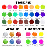 Shuttle Art Washable Finger Paint, 44 Pack Kids Paint Set with 36 Colors Toddler Paints(30ml, 1oz) for Toddlers, Paint Brushes, Finger Paint Paper Pad, Palette, Non Toxic Paint for Kids Art & Craft