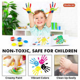 Shuttle Art Washable Finger Paint, 44 Pack Kids Paint Set with 36 Colors Toddler Paints(30ml, 1oz) for Toddlers, Paint Brushes, Finger Paint Paper Pad, Palette, Non Toxic Paint for Kids Art & Craft
