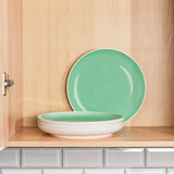 Lazuro, Celeste Lusite Green Dessert Plates, Set of 4, (8.5" x 1")