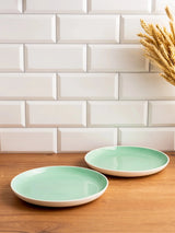 Lazuro, Celeste Lusite Green Dessert Plates, Set of 4, (8.5" x 1")