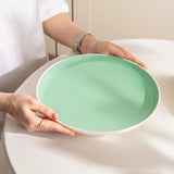 Lazuro, Celeste Lusite Green Dessert Plates, Set of 4, (8.5" x 1")